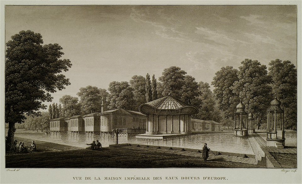 Vue de la maison impériale des eaux douces d'Europe - Pertusier Charles - 1817