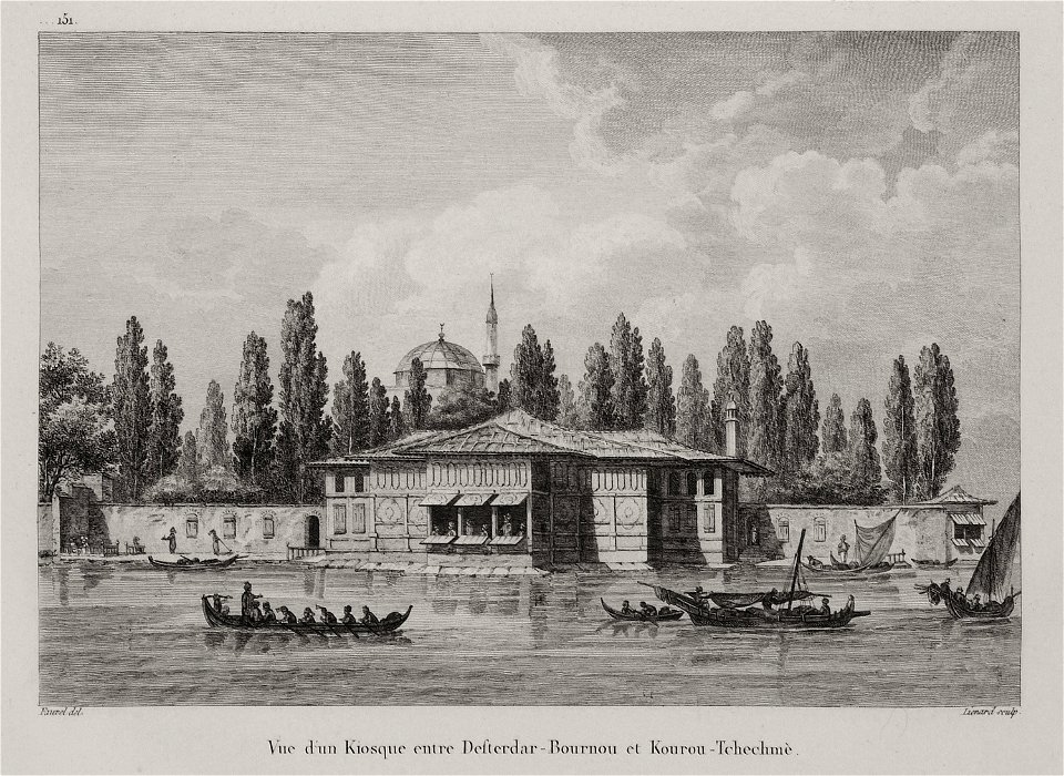 Vue d'un Kiosque entre Defterdar-Bournou et Kourou-Tchechmè - Choiseul-gouffier Gabriel Florent Auguste De - 1822