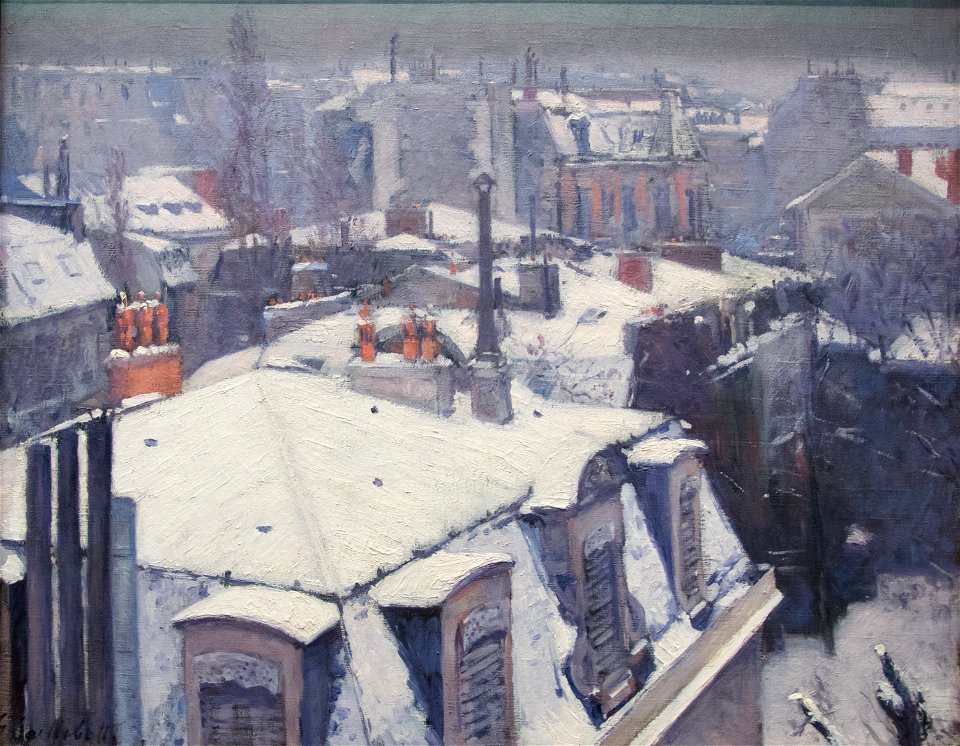 Vue de toits (Effet de neige) - Gustave Caillebotte
