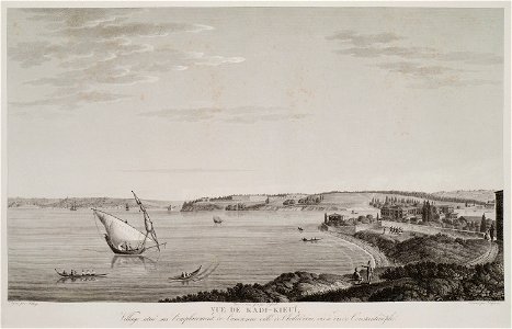 Vue de Kadi-KieuÏ, village situé sur l'émplacement de l'ancienne ville de Chalcedoine, vis àvis de Constantinople - Melling Antoine Ignace - 1819