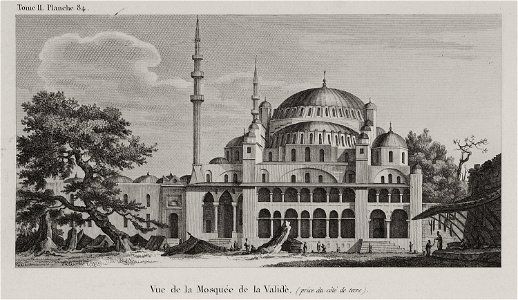 Vue de la Mosquée de la Validé (prise de la terre) - Choiseul-gouffier Gabriel Florent Auguste De - 1822