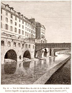 Vue de l'Hôtel-Dieu du côté de la Seine, 1877