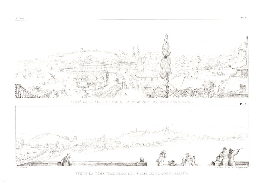 Vue Gle. de la ville de Rio de Janeiro prise du couvent de S.t Bento, da Coleção Brasiliana Iconográfica