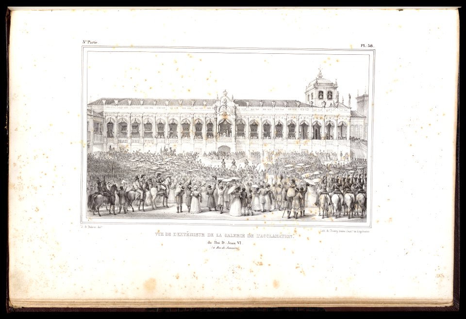 Vue de l'extérieur de la galerie de l'acclamation - du Roi D. Jean VI (à Rio de Janeiro) (2), da Coleção Brasiliana Iconográfica