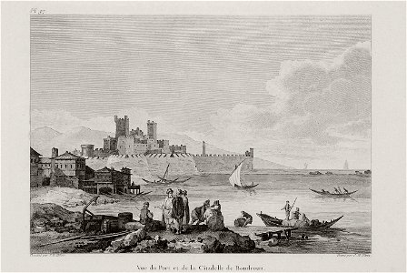 Vue du Port de la Citadelle de Boudroum - Choiseul-gouffier Gabriel Florent Auguste De - 1782
