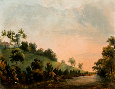 Vue du Lac de la (...) pres de la nouvelle habitation (atribuído), da Coleção Brasiliana Iconográfica
