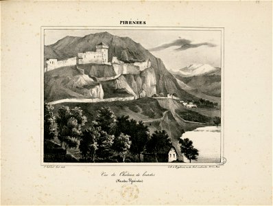 Vue du Château de Lourdes (Hautes Pyrénées) - 1828 - Fonds Ancely - B315556101 A GELIBERT 1 035