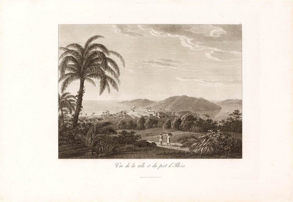 Vue de la ville et du port d´Ilhéos, da Coleção Brasiliana Iconográfica