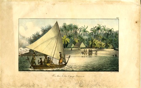 Vue d'une ile dans le groupe Krusenstern (View of an island in the Krusenstern group) (BM Oc2006,Prt.226)