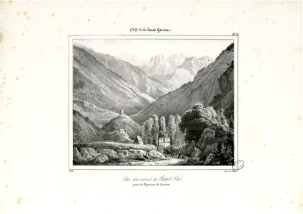 Vue des ruines de Castel-Viel, prise de Bagnères de Luchon (Haute Garonne) - Fonds Ancely - B315556101 A DEFER 024