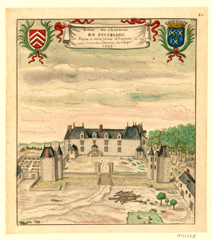 Vue du château de Soucelles (Louis Boudan, 1699)