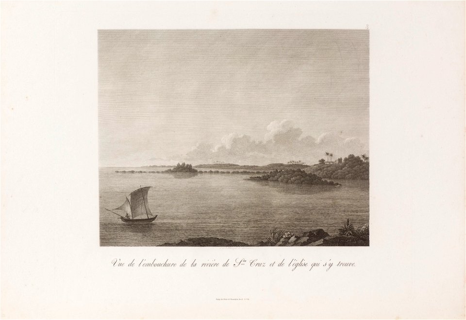 Vue de l´embouchure de la rivière de Sta Cruz et de l´église qui s´y trouve, da Coleção Brasiliana Iconográfica