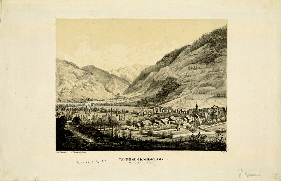 Vue générale de Bagnères-de-Luchon, prise au dessus du cimetière - Fonds Ancely - B315556101 A LATOUR 018