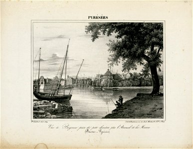 Vue de Bayonne prise du petit chantier près l'Arsenal de la Marine (Basses Pyrénées) - 1829 - Fonds Ancely - B315556101 A GELIBERT 1 038