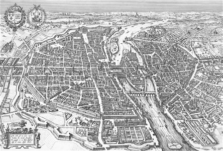 Vue de Paris en 1618 par Visscher