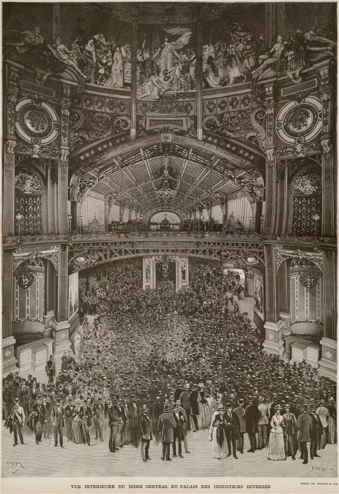 Vue intérieure du dôme central du Palais des industries diverses