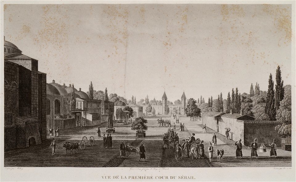Vue de la Premièr Court de Sérail - Melling Antoine Ignace - 1819