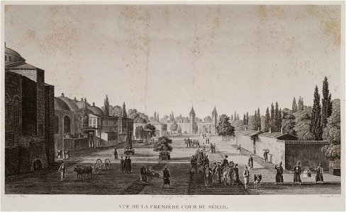 Vue de la Premièr Court de Sérail - Melling Antoine Ignace - 1819