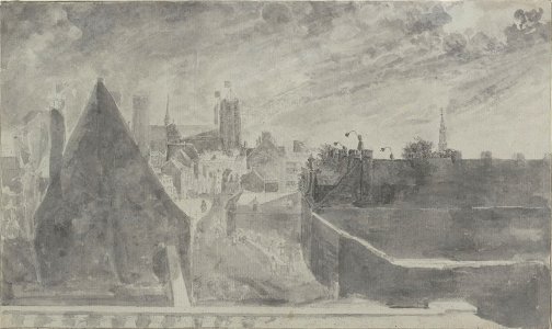 VUE de la rue de patcheco prise de dessu la terrasse de la Terre de Mdm Muis, née Wauters, 1832