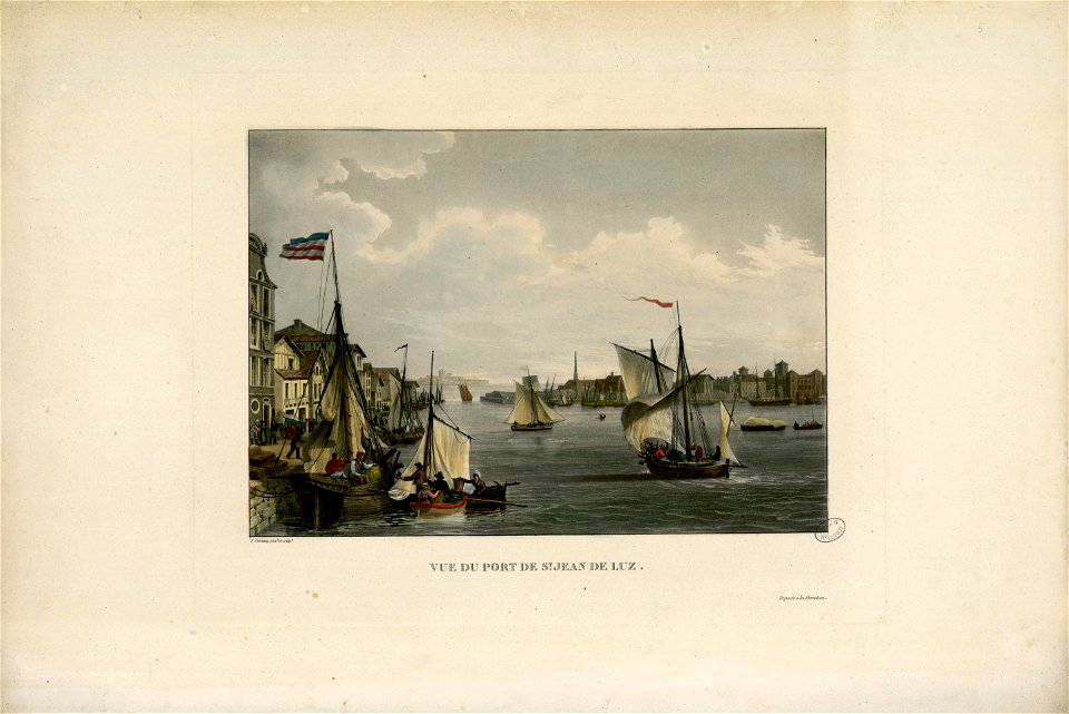 Vue du Port de St. Jean de Luz - Fonds Ancely - B315556101 A GARNERAY 005