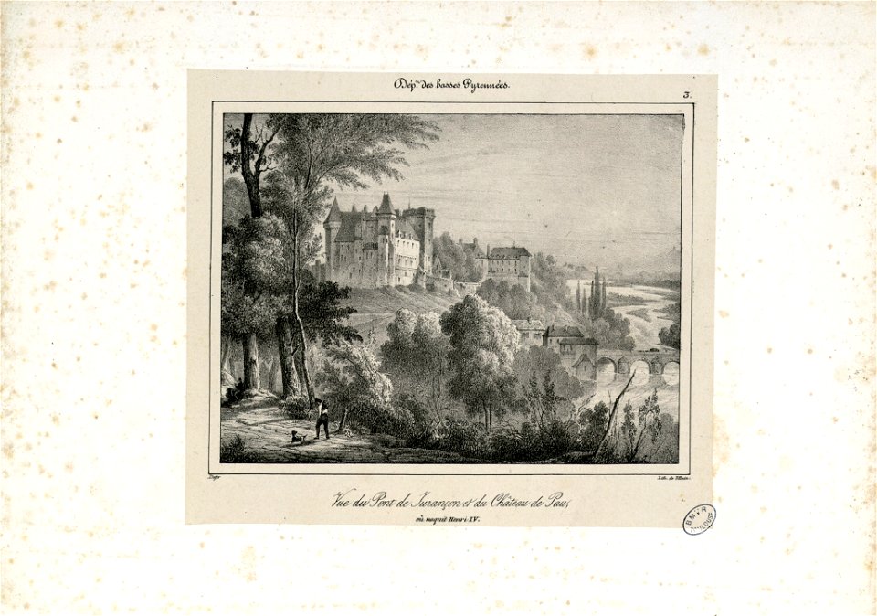 Vue du Pont de Jurançon et du Château de Pau, où naquit Henri IV (Basses Pyrénées) - Fonds Ancely - B315556101 A DEFER 006