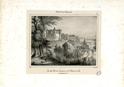 Vue du Pont de Jurançon et du Château de Pau, où naquit Henri IV (Basses Pyrénées) - Fonds Ancely - B315556101 A DEFER 006