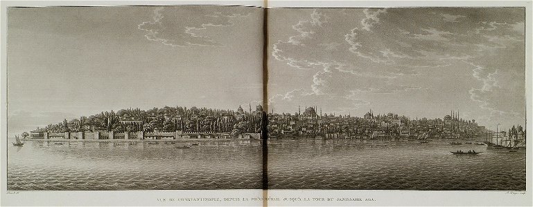Vue de Constantinople, depuis la pointe Sérail jusqu'à la Tour du Janissaire Aga - Pertusier Charles - 1817