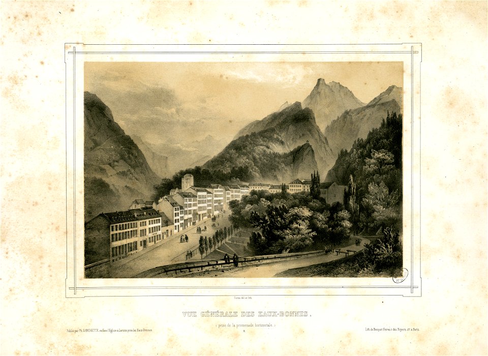 Vue générale des Eaux-Bonnes (prise de la promenade horizontale) - Fonds Ancely - B315556101 A GORSE 11 003