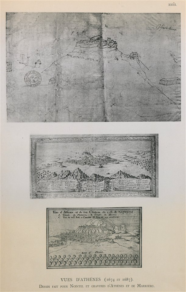 Vues d'Athènes (1674 et 1687) Dessin fait pour Nointel et gravures d'Athènes et de Marbourg - Omont Henri Auguste - 1898