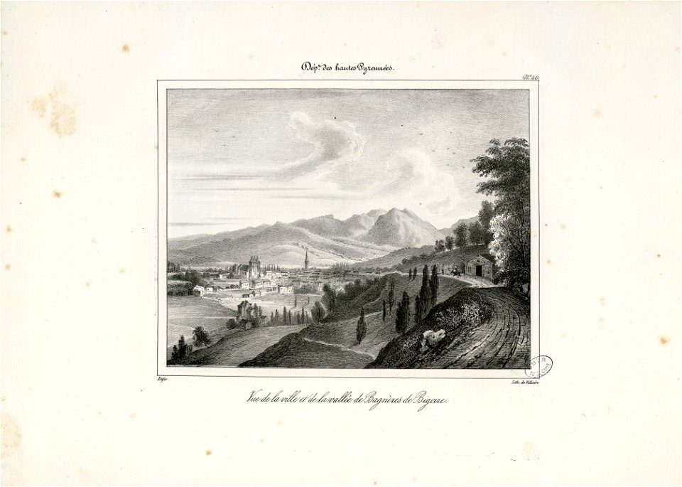 Vue de la ville et de la vallée de Bagnères de Bigorre (Hautes Pyrénées) - Fonds Ancely - B315556101 A DEFER 043