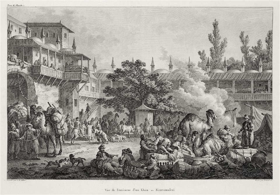 Vue de l'intérieur d'un Khan ou Kiarvansérai - Choiseul-gouffier Gabriel Florent Auguste De - 1809