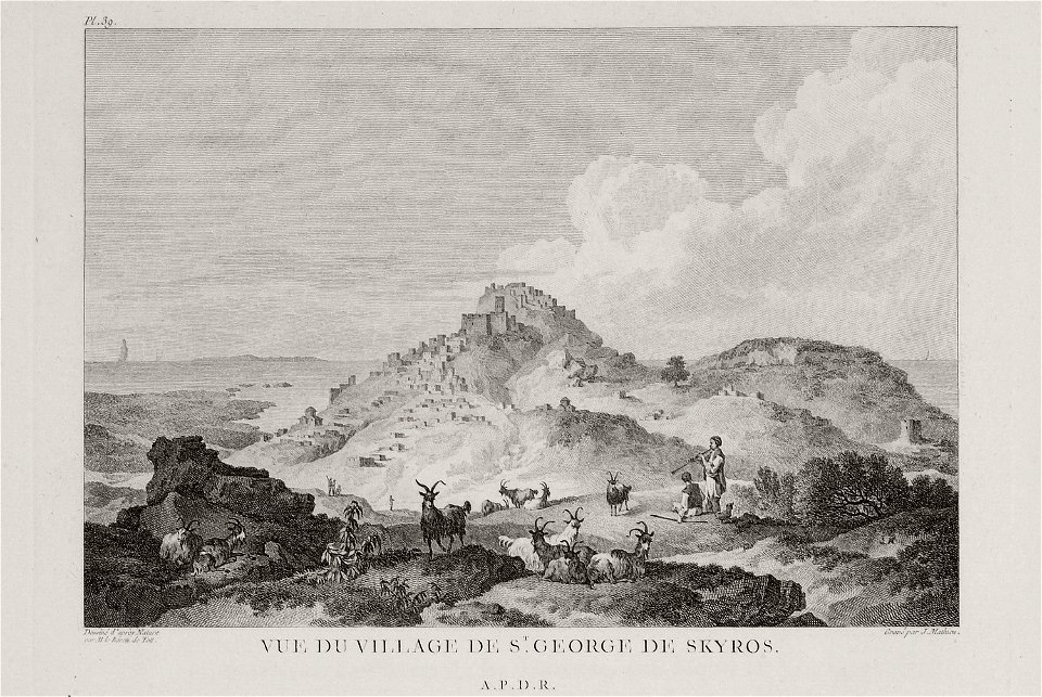 Vue du village de St George de Skyros - Choiseul-gouffier Gabriel Florent Auguste De - 1782
