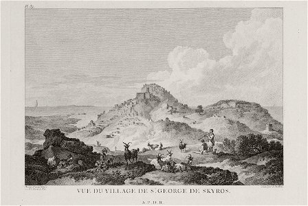 Vue du village de St George de Skyros - Choiseul-gouffier Gabriel Florent Auguste De - 1782