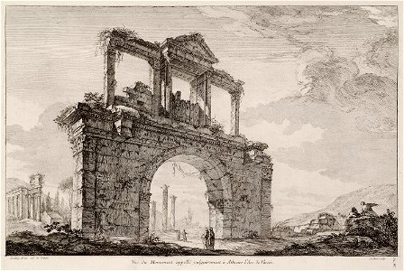 Vue du monument appellé vulgairement à Athenes l'Arc de Thessée - Le Roy Julien David - 1770