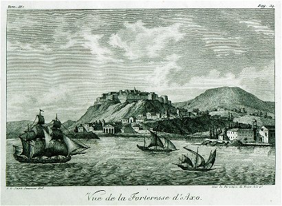 Vue de la forteresse d'Axo - Grasset De Saint-sauveur André - 1800. Free illustration for personal and commercial use.