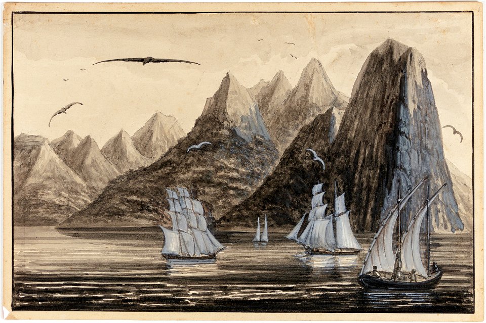 Vue de la Côte Ouest du Détroit de la Baye de Rio-Janeiro. Pain de sucre, da Coleção Brasiliana Iconográfica