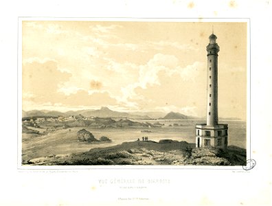 Vue générale de Biarrits (i.e. Biarritz) et des côtes d'Espagne - Fonds Ancely - B315556101 A HENNEBUTTE 1 1 068