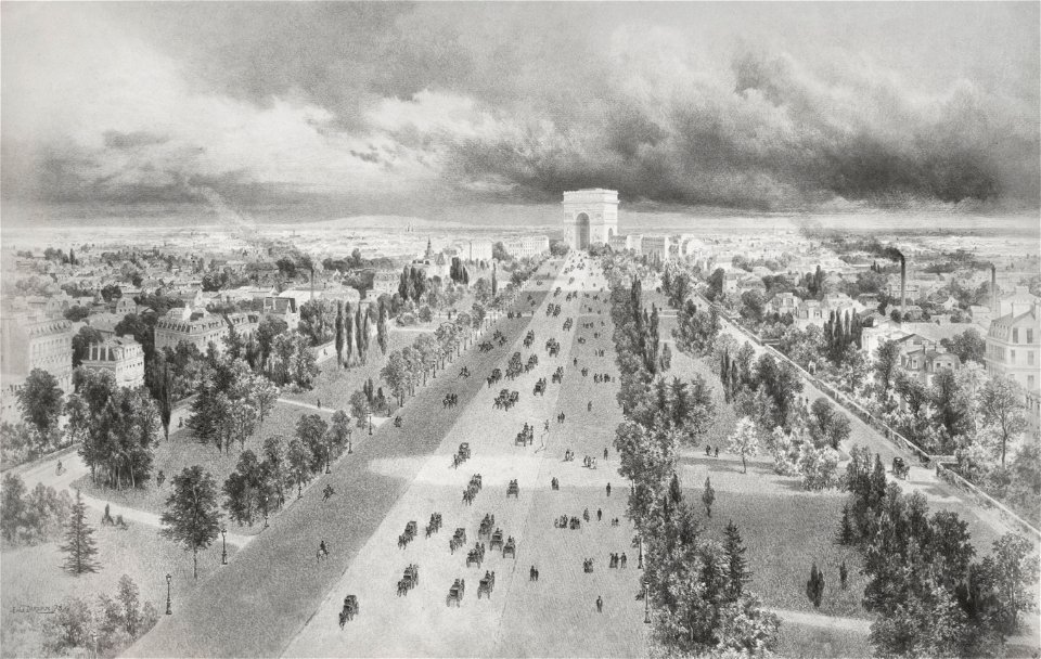 Vue de l'Avenue du bois de Boulogne, ca. 1853–70