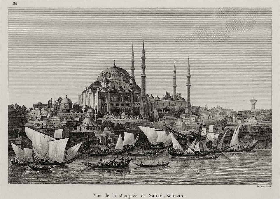 Vue de la Mosquée de Sultan-Soliman - Choiseul-gouffier Gabriel Florent Auguste De - 1822