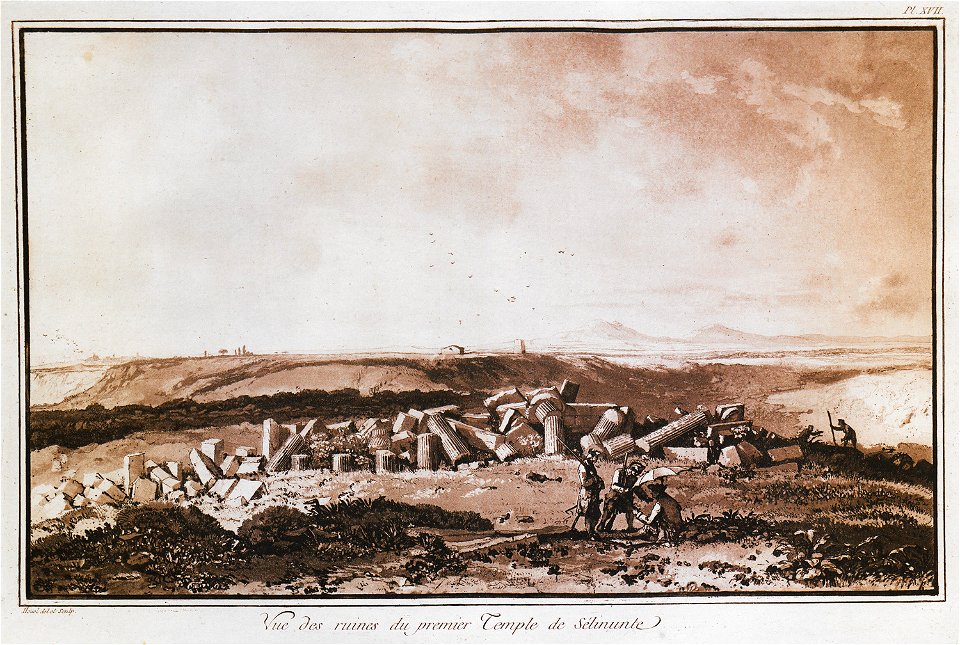 Vue des ruines du premier Temple de Sélinunte - Houel Jean - 1782
