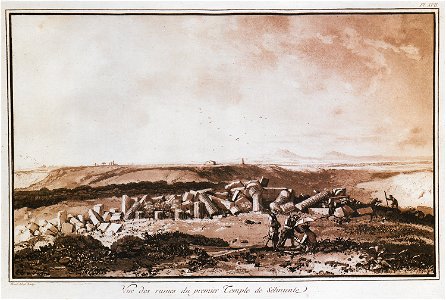 Vue des ruines du premier Temple de Sélinunte - Houel Jean - 1782