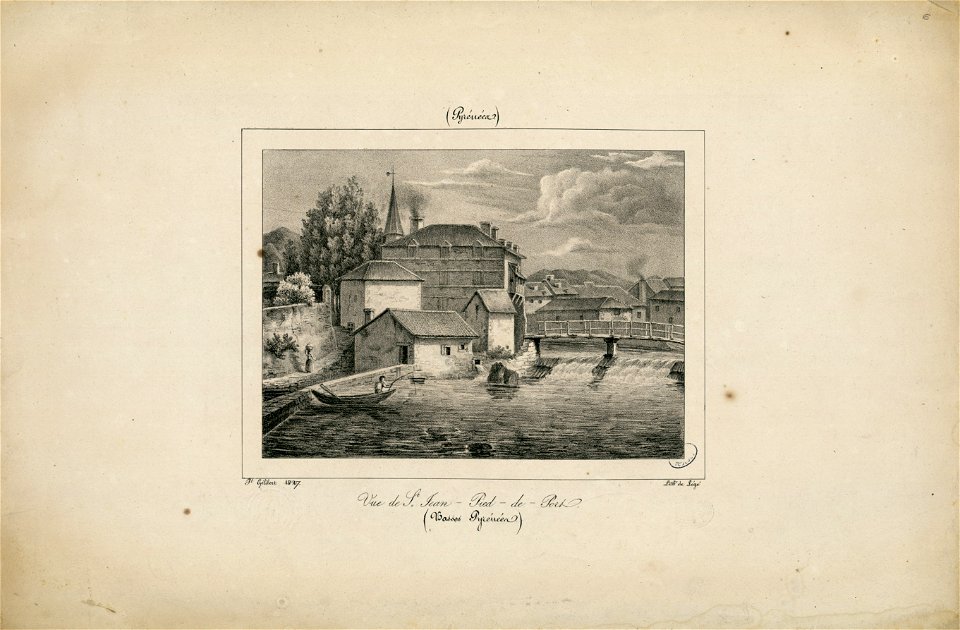 Vue de St. Jean-Pied-de-Port (Basses Pyrénées) - 1827 - Fonds Ancely - B315556101 A GELIBERT 1 006