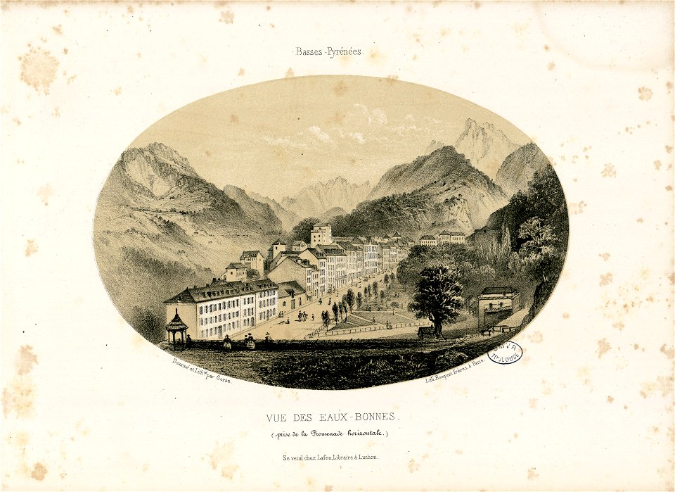 Vue des Eaux-Bonnes (prise de la promenade horizontale) (Basses-Pyrénées) - Fonds Ancely - B315556101 A GORSE 1 021