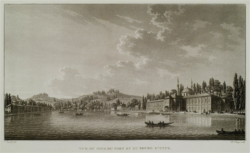 Vue du fond du port et du bourg d'Eyub - Pertusier Charles - 1817