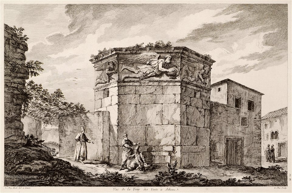 Vue de la Tour de Vents à Athene - Le Roy Julien David - 1770