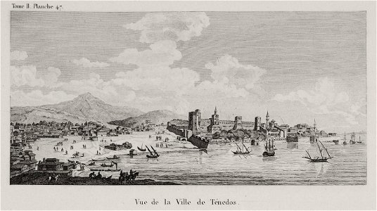 Vue de la Ville de Ténedos - Choiseul-gouffier Gabriel Florent Auguste De - 1822