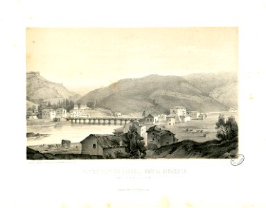 Vue du Pont de Béhobie sur la Bidassoa prise de la route d'Irun (i.e. Irún) - Fonds Ancely - B315556101 A HENNEBUTTE 1 2 005
