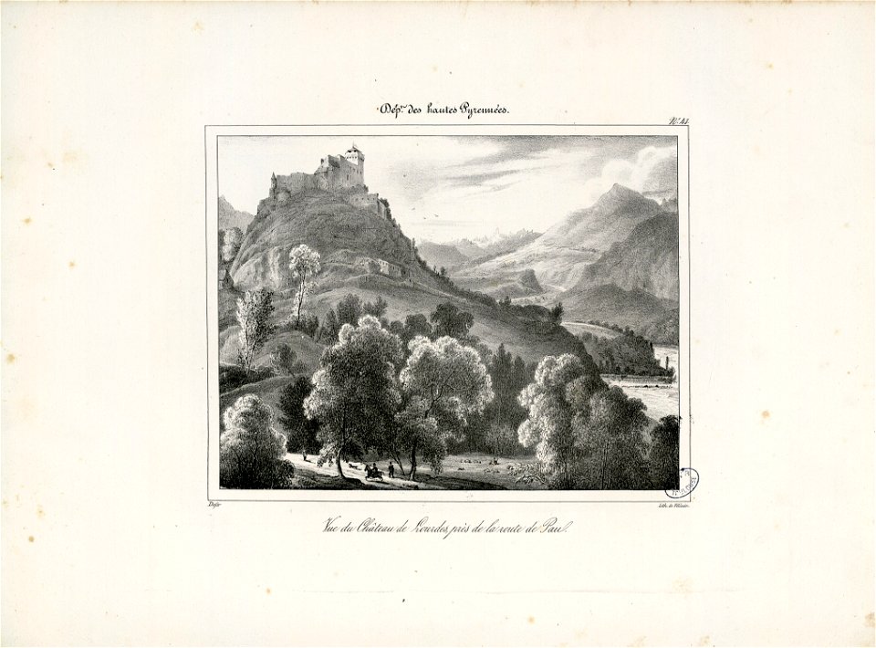 Vue du Château de Lourdes, près de la route de Pau (Hautes Pyrénées) - Fonds Ancely - B315556101 A DEFER 044