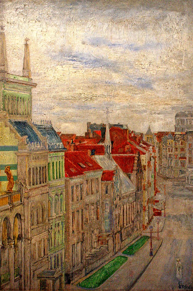 Vue du théâtre à Ostende, 1906, oil on canvas, 73 x 50 cm, Kunstmuseum aan Zee, Ostend