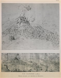 Vues d'Athènes (1687) Dessin conservé aux Archives de Marbourg - Omont Henri Auguste - 1898